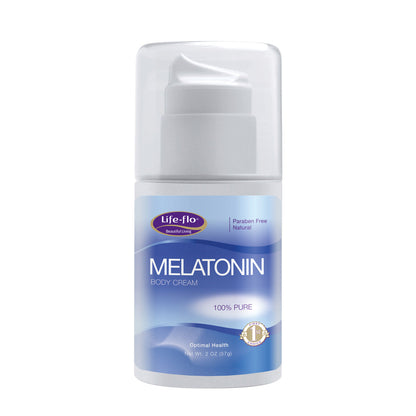 Life-Flo Melatonin Body Cream | Nighttime Relaxation Cream Soothes & Moisturizes Dry Skin | High Absorption | No Parabens, Unscented | 2oz