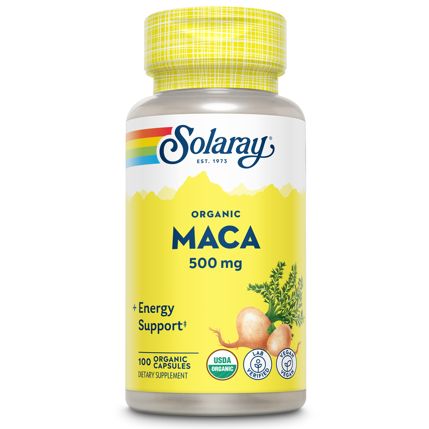 Solaray Maca Root 500 mg | Healthy Balance, Energy, Vitality & Libido Support | 100 VegCaps