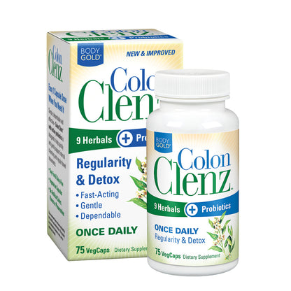 BodyGold Colon Clenz Regularity & Detox Formula Once Daily Support with 9 Herbs + Active Probiotics (047868425606)