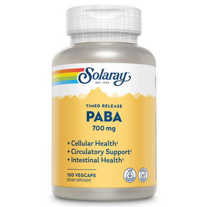 Solaray Paba TSTR Vitamin Capsules, 700 mg | 100 Count