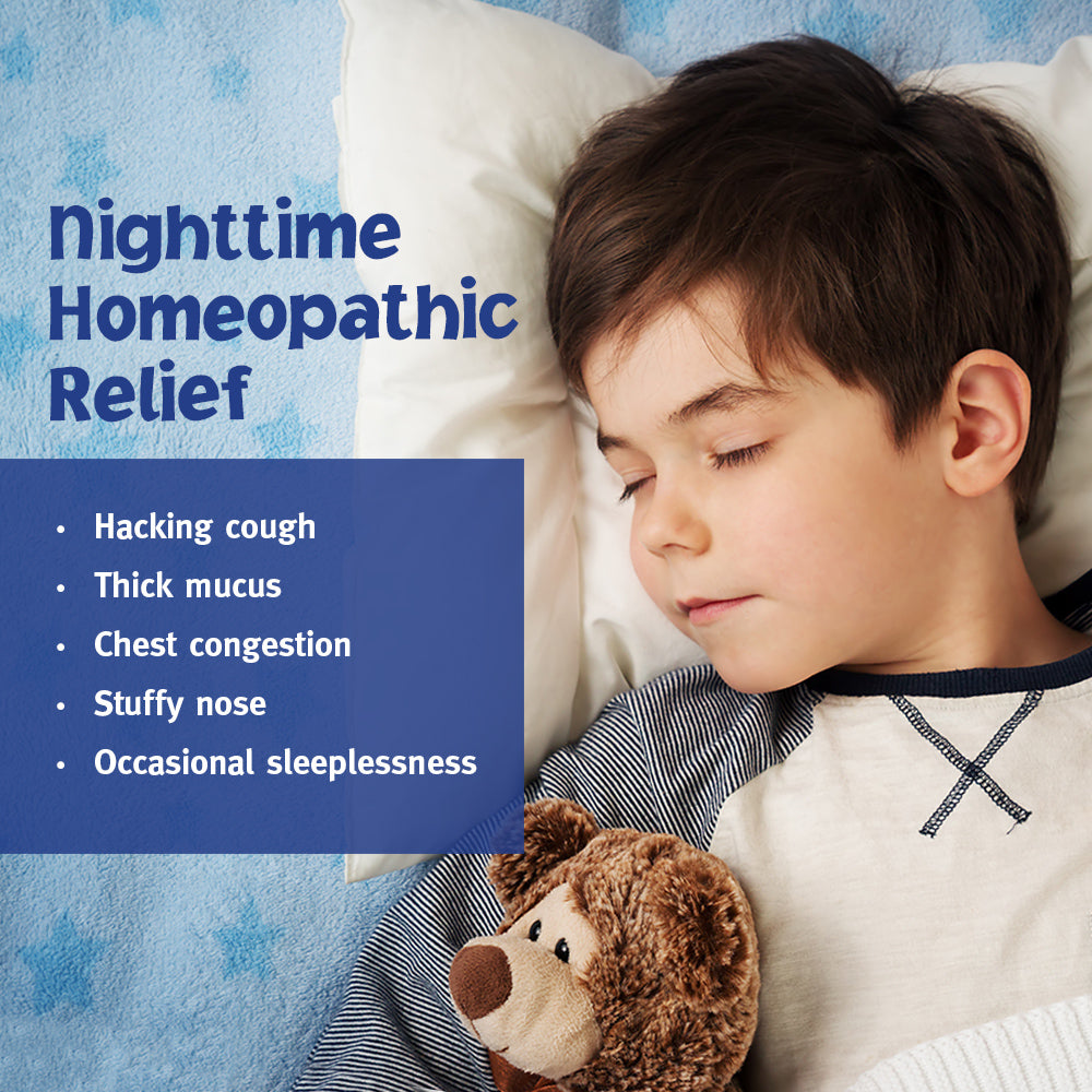 NatraBio Childrens Cough & Mucus Nighttime | Homeopathic Relief for Cough, Congestion | Ages 4+ Months | 4oz, 47 Serv.