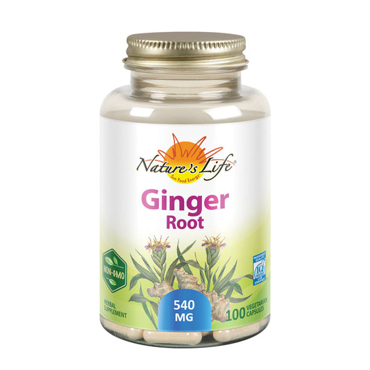 Nature's Life Organic Ginger Root 540 Supplement | Healthy Digestion, Immune and Cardiovascular Support | 100 CT