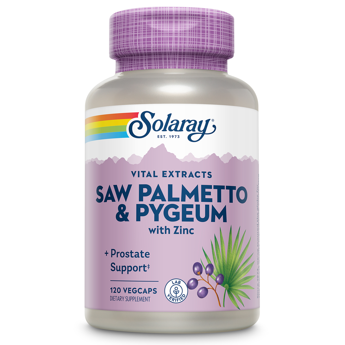 Solaray Pygeum and Saw Palmetto Berry Extracts, Mens Health & Prostate Function Support, Zinc, B-6, Pumpkin Seed & Amino Acids 240 VegCaps