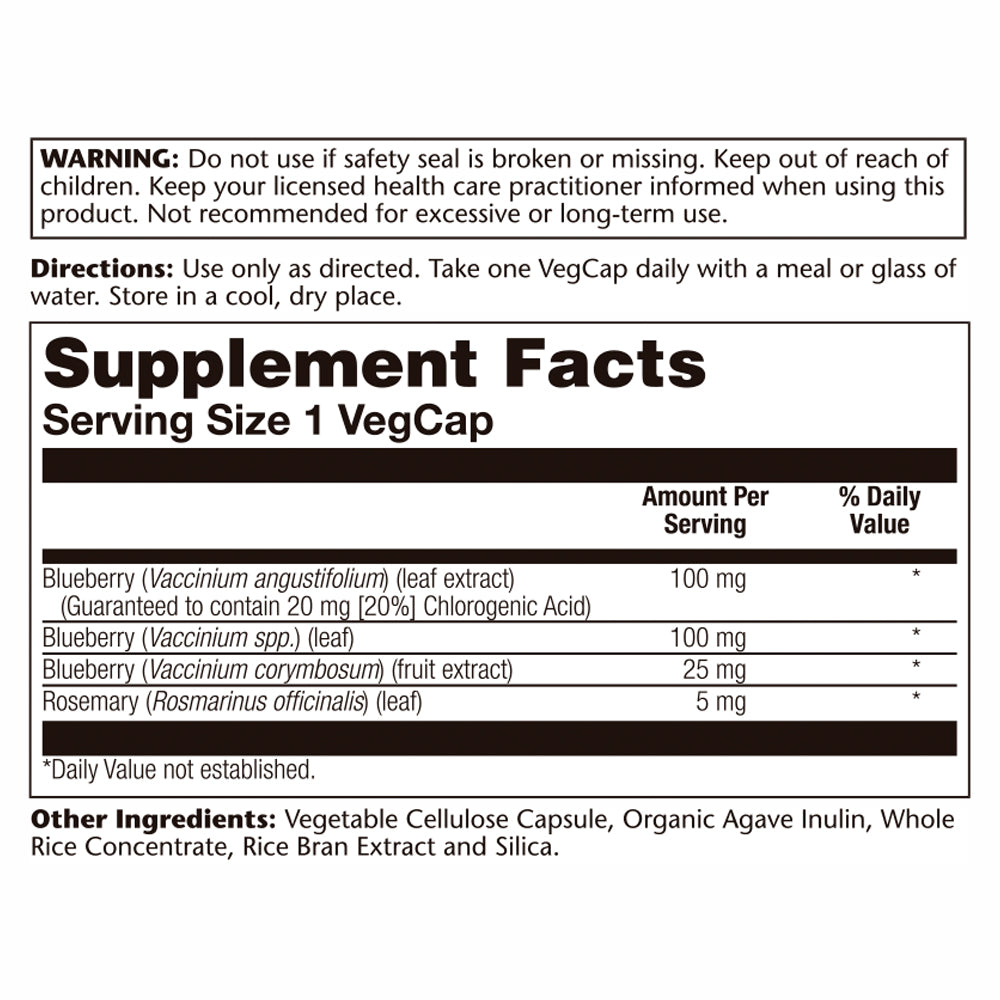 Solaray Vital Extracts Blueberry, Blueberry Leaf Extract, Blueberry Fruit Extract and Rosemary, Healthy Heart Support and Antioxidant Activity, Vegan, Lab Verified, 60 Servings, 60 VegCaps