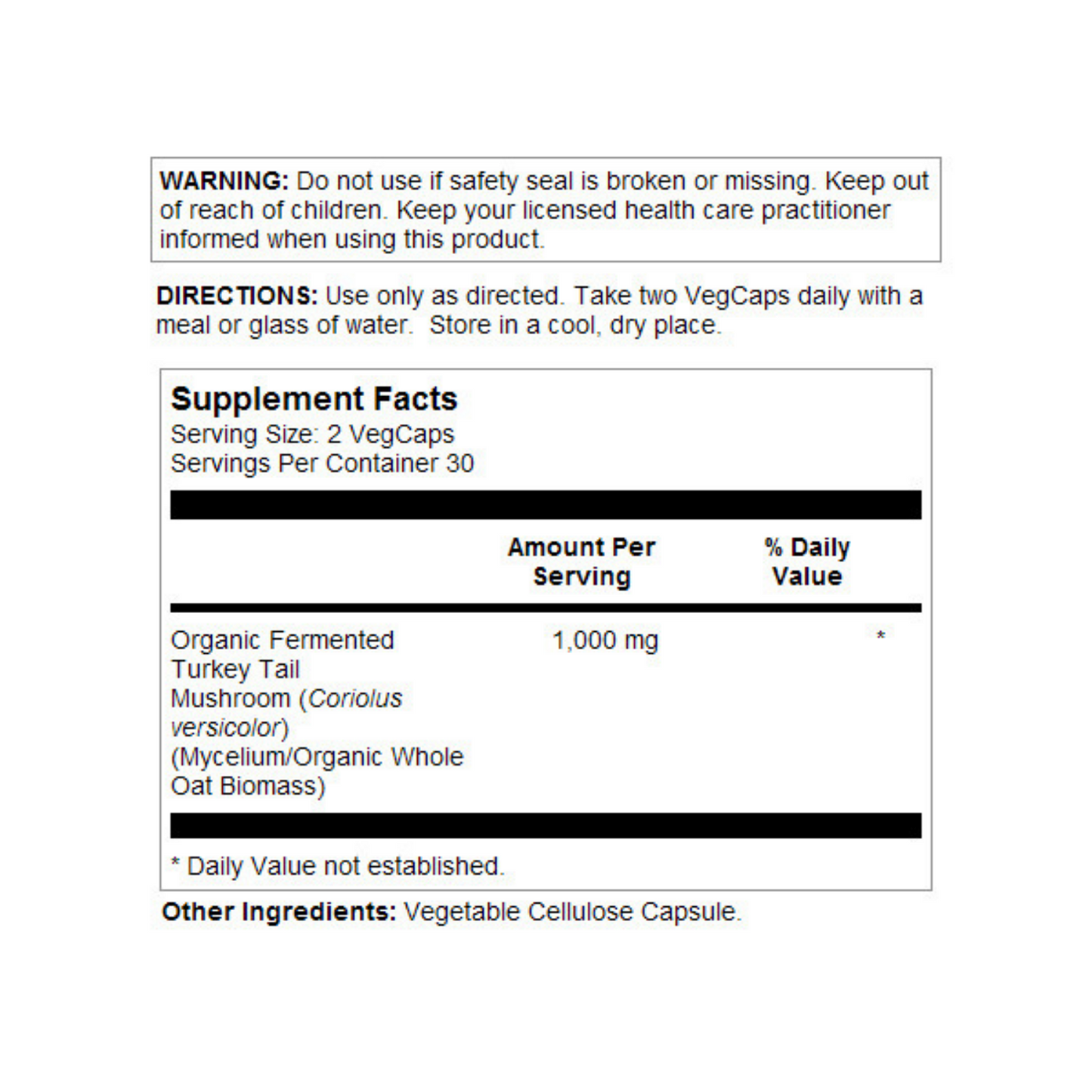 Solaray Fermented Turkey Tail Mushroom 500mg | 60 VegCaps