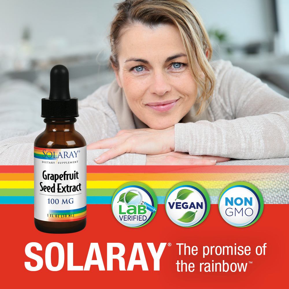 Solaray Grapefruit Seed Extract 100mg | Unflavored Liquid GSE for Healthy Immune System & Digestion Support | Vegan | 100 Servings | 1 Fl. Oz.