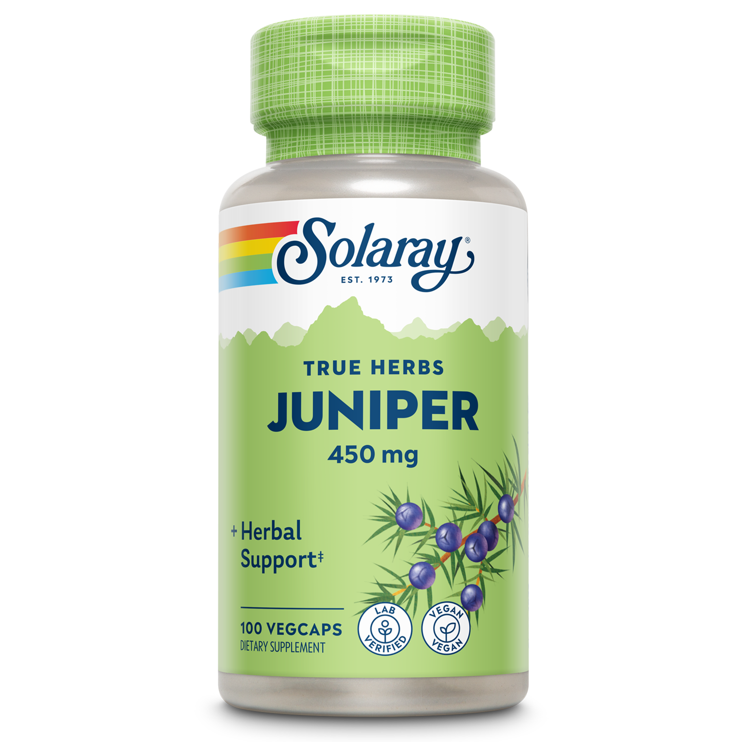 Solaray Juniper Berry 450 mg | Healthy Digestion, Cleansing & Water Balance Support | Antioxidant Activity | 100 VegCaps