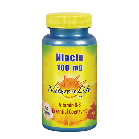 Natures Life Niacin 100mg | Vitamin B3 Supplement | Healthy Blood Lipid, Circulation & Skin Support | 250CT