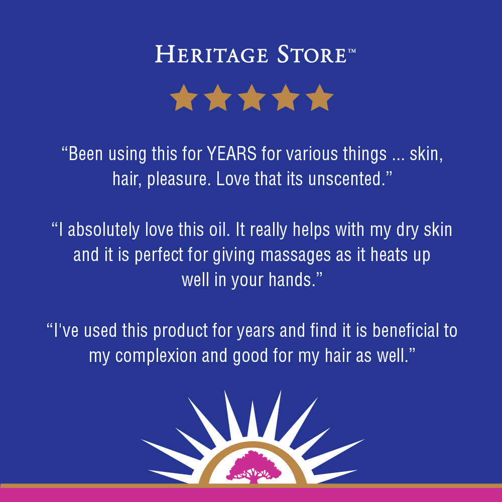 Heritage Store Aura Glow Unscented | Body & Massage Oil | For Beautiful Skin & Hair | Moisturizer, Aftershave, Lotion, Hair & Bath Oil | 16 FL OZ