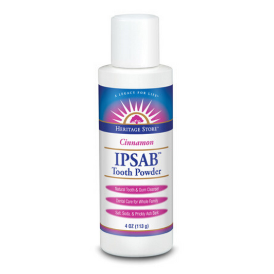 HERITAGE STORE IPSAB Tooth Powder, Cinnamon (Btl-Plastic) | 4oz