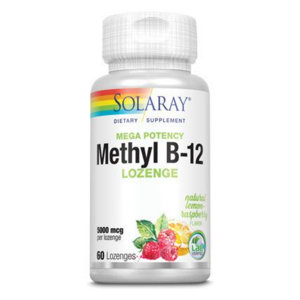 Solaray Methyl B12, Lozenge, Lemon (Btl-Plastic) | 5000mcg 60ct