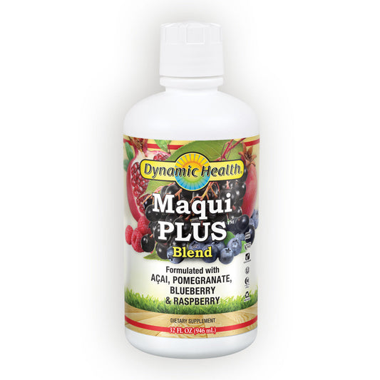 Dynamic Health Maqui Plus Blend | Energy, Vitality and General Health Support | Antioxidants, Omega Oils and More | 32oz, 32 Serv