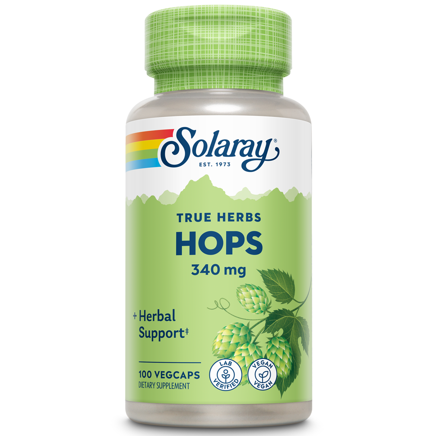 Solaray Hops Cone, Veg Cap (Btl-Plastic) 340mg | 100ct