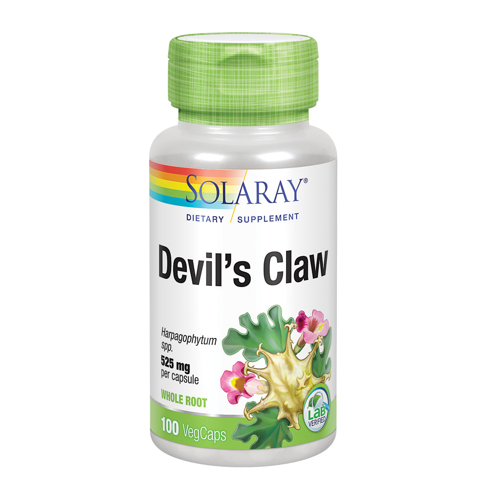 Solaray Devils Claw Root 525mg | Non-GMO, Vegan & Lab Verified | 100 VegCaps