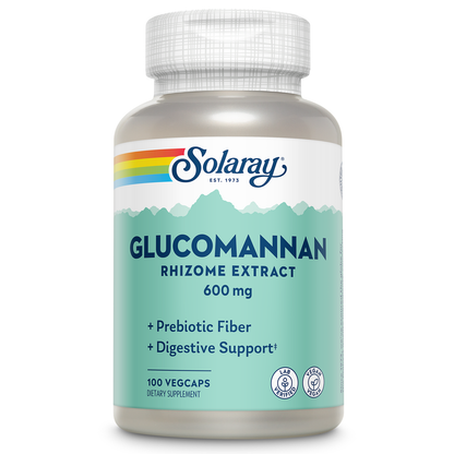 Solaray Glucomannan Rhizome Extract 600 mg | Healthy Regularity, Blood Sugar & Appetite Support | 100 Serv | 100 VegCaps