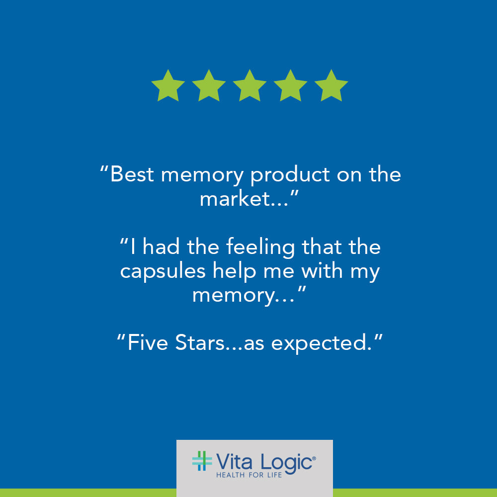 Vita Logic Memory Formula | Healthy Cognitive & Brain Function Support | Aminos, Antioxidants, Ginkgo & More | 60 Caps