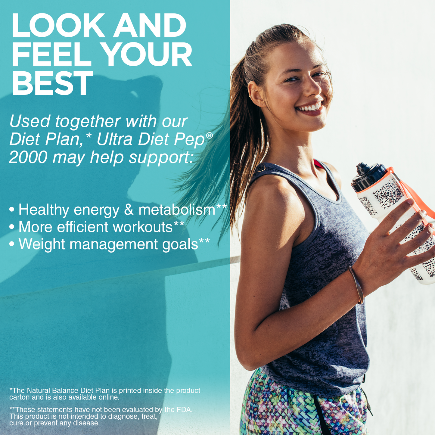 Natural Balance Ultra Diet Pep 2000 Weight Management Support* Supplement, Healthy Energy, Metabolism & Appetite Formula* w/ Garcinia Cambogia, Choline, Eleuthero & B Vitamins, 30 Servings, 60 VegCaps