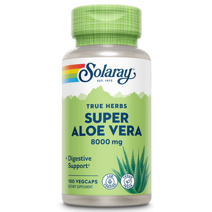 Solaray Super Aloe Vera Gel 8000mg | Naturally Occurring Amino Acids, Vitamins, Minerals, Enzymes & Antioxidants for Healthy Digestion Support | 100 CT