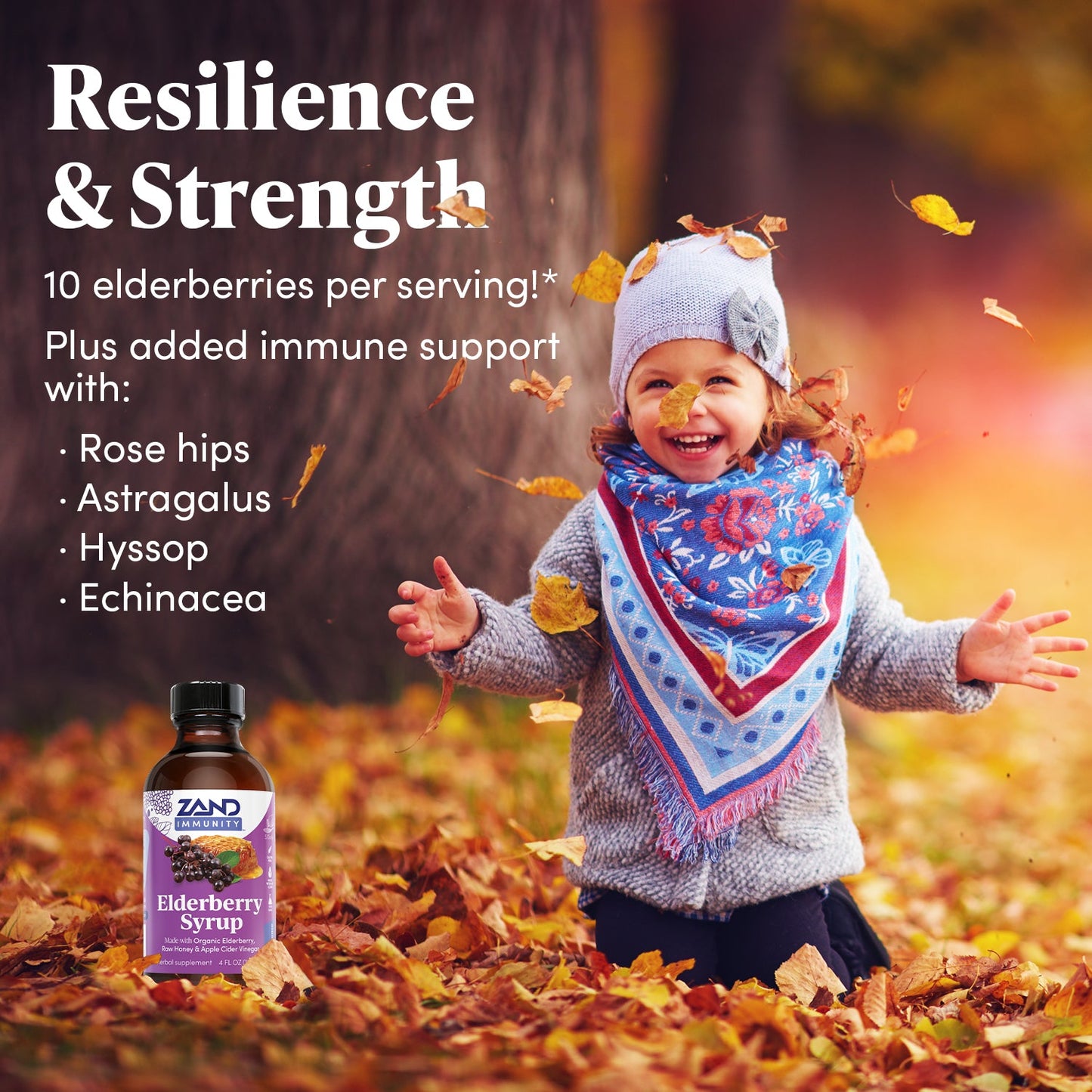 Zand Kids Elderberry Honey Syrup | Childrens Immune Support with Rose Hips & Echinacea | Kids 1+ Years