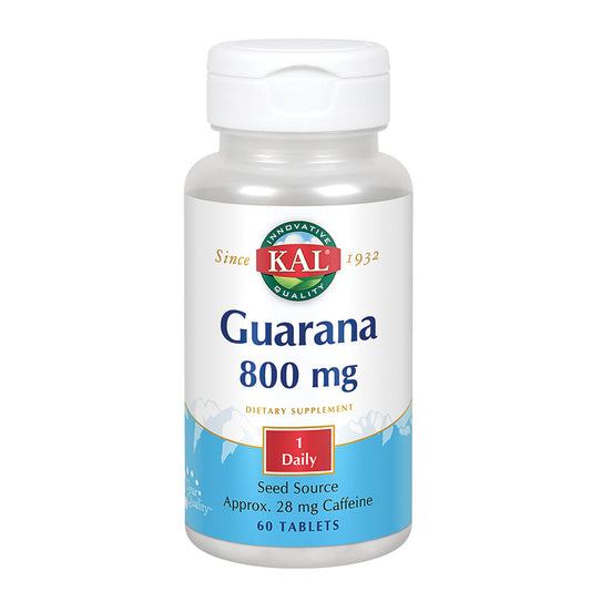 KAL Guarana 800 mg | Approx. 28 mg of Naturally Occurring Caffeine | Healthy Energy & Focus Support | 60 Tablets