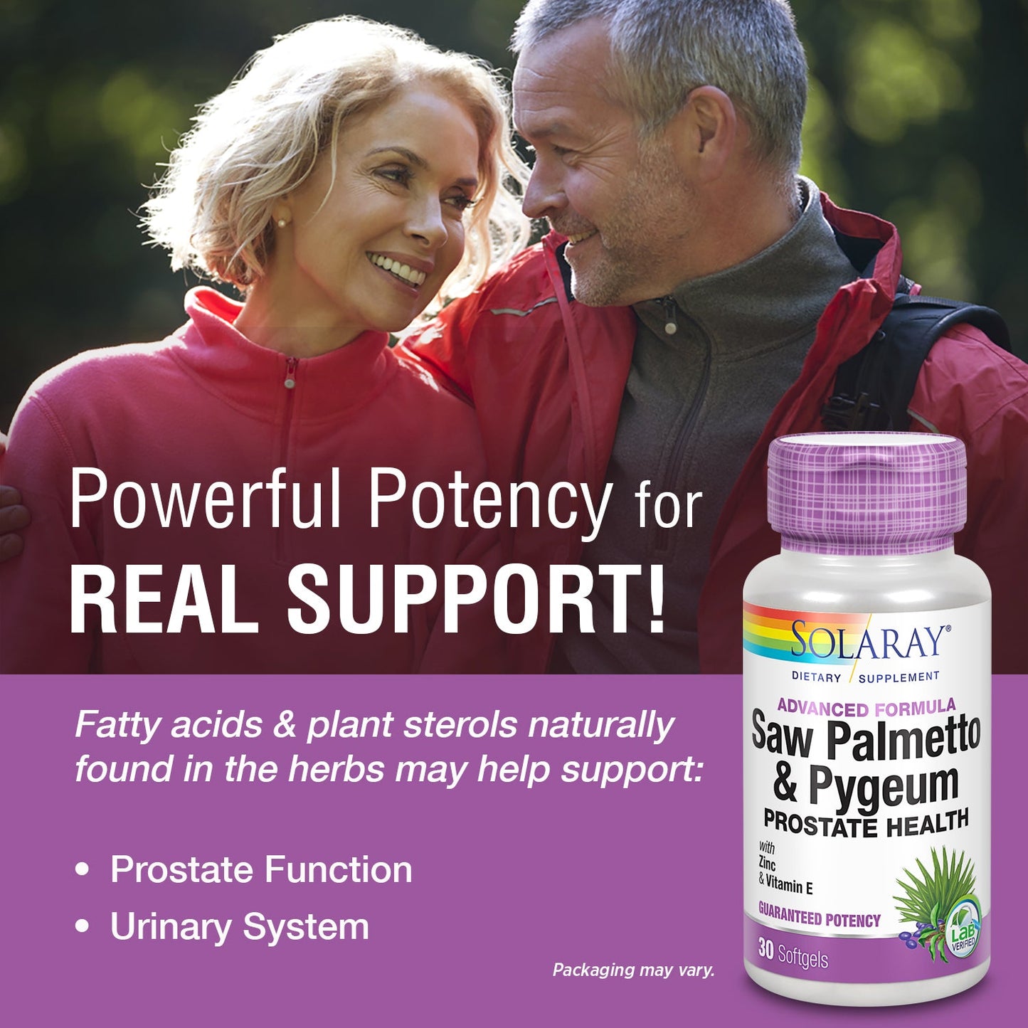 Solaray Saw Palmetto & Pygeum | Once Daily Prostate & Urinary Health Formula w/ Zinc & Vitamin E | 30 Softgels