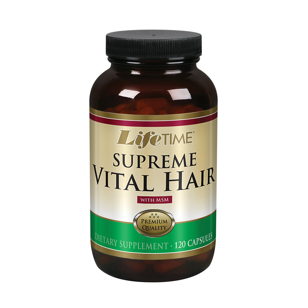 Lifetime Supreme Vital Hair | Supports Healthy Hair, Nails & Skin | Biotin, MSM, Vitamins B, C, & A, Zinc, Horsetail & More | 120 Capsule, 30 Serving