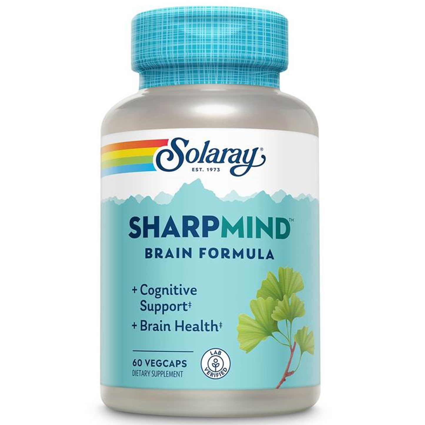 Solaray SharpMind, Cognitive Support Formula With Ginkgo Leaf, L-Dopa, Huperzine A & More for Healthy Brain, Mood & Memory Support 60 VegCaps