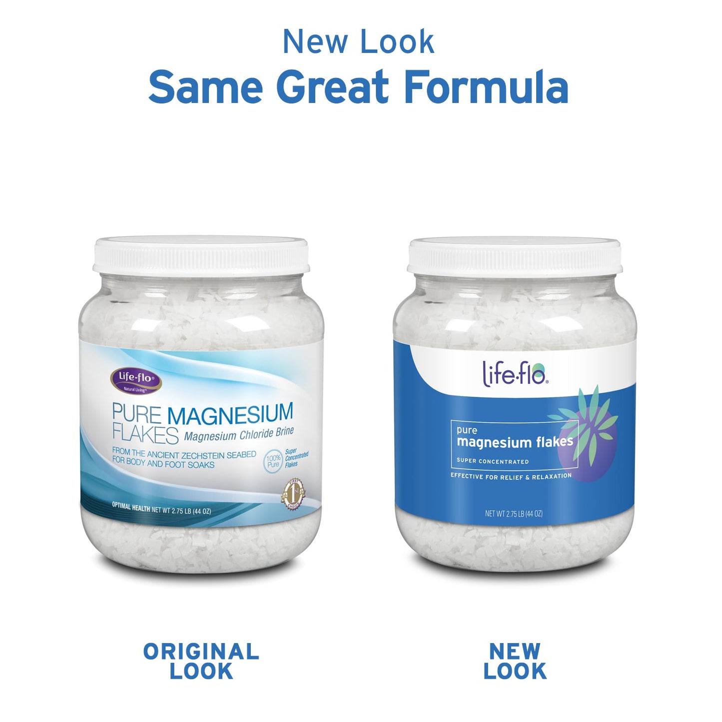 Life-flo Pure Magnesium Flakes for Bath | Concentrated Magnesium Chloride Crystals, Relaxing & Rejuvenating Soak (88 oz)