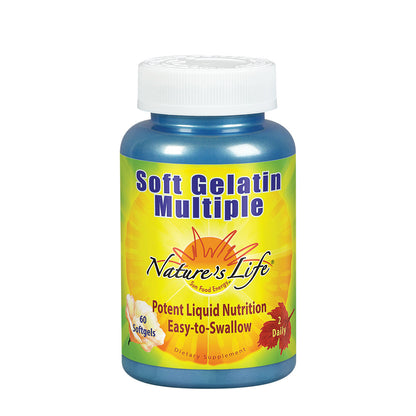 Nature's Life Soft Gelatin Multiple | Complete Daily Multivitamin & Mineral Supplement With Iron | 60 Easy-to-Swallow Softgels | 30-Day Supply