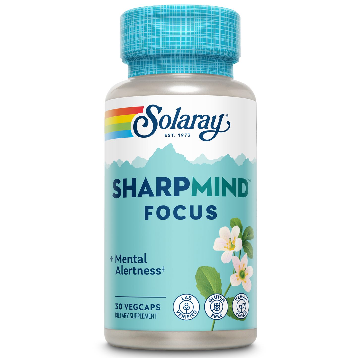 Solaray SharpMind Focus, Mental Alertness Nootropic Supplement, Each Capsule with Cognizin Citicoline, Lions Mane Mushroom, Bacopa Monnieri, Vegan, 60 Day Money Guarantee, 30 Serv 30 Vegetarian Caps