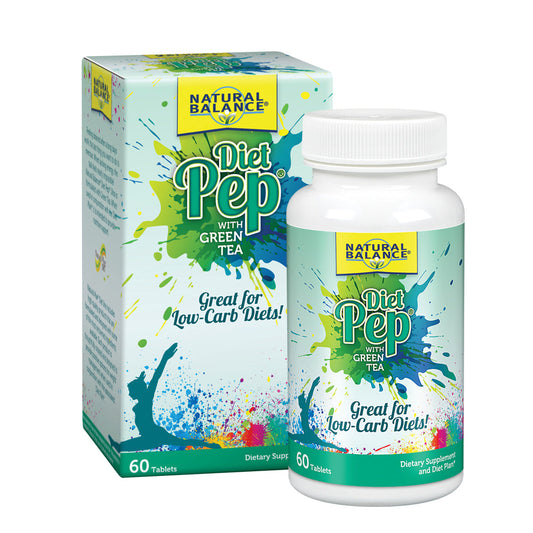 Natural Balance Diet Pep w/ Green Tea | Thermogenic Formula for Metabolism, Energy & Weight Support | W/ B Vitamins | Includes Diet Plan | 60 Tablets