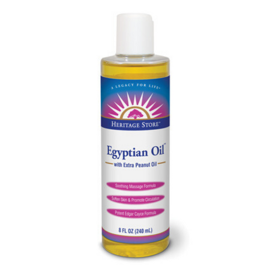 HERITAGE STORE Egyptian Oil w/ Extra Peanut Oil, Sassafras (Btl-Plastic) | 8oz