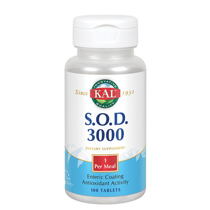 S.O.D. 3000 Superoxide Dismutase and Catalase Antioxidant Activity Enteric Coated for Maximum Assimilation Lab Verified 100 Tablets