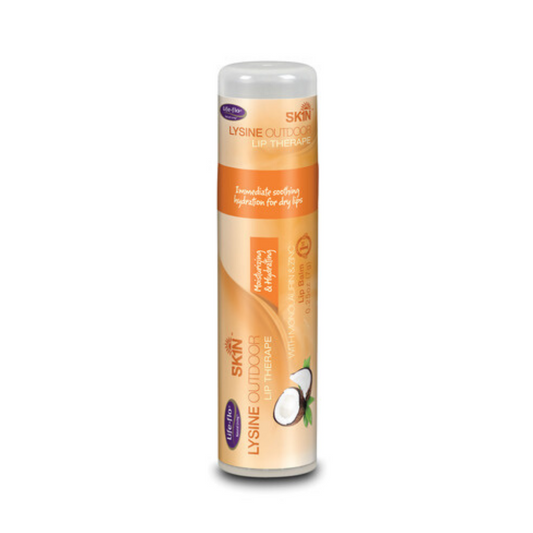 LIFE-FLO Lysine Outdoor Lip Therape w/Monolaurin& Zinc, Salve, Coconut (Tube) | 0.25oz