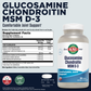 KAL Glucosamine Chondroitin MSM D-3, Joint Support Supplement, 1,500 mg of Glucosamine Sulfate, 1,200 mg of Chondroitin Sulfate, 1,000 mg of MSM, Plus Vitamin D3 & Vitamin C, 40 Servings, 120 Tablets