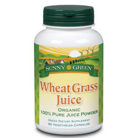 SUNNY GREEN Wheat Grass Juice, Veg Cap (Btl-Plastic) 1000mg | 90ct