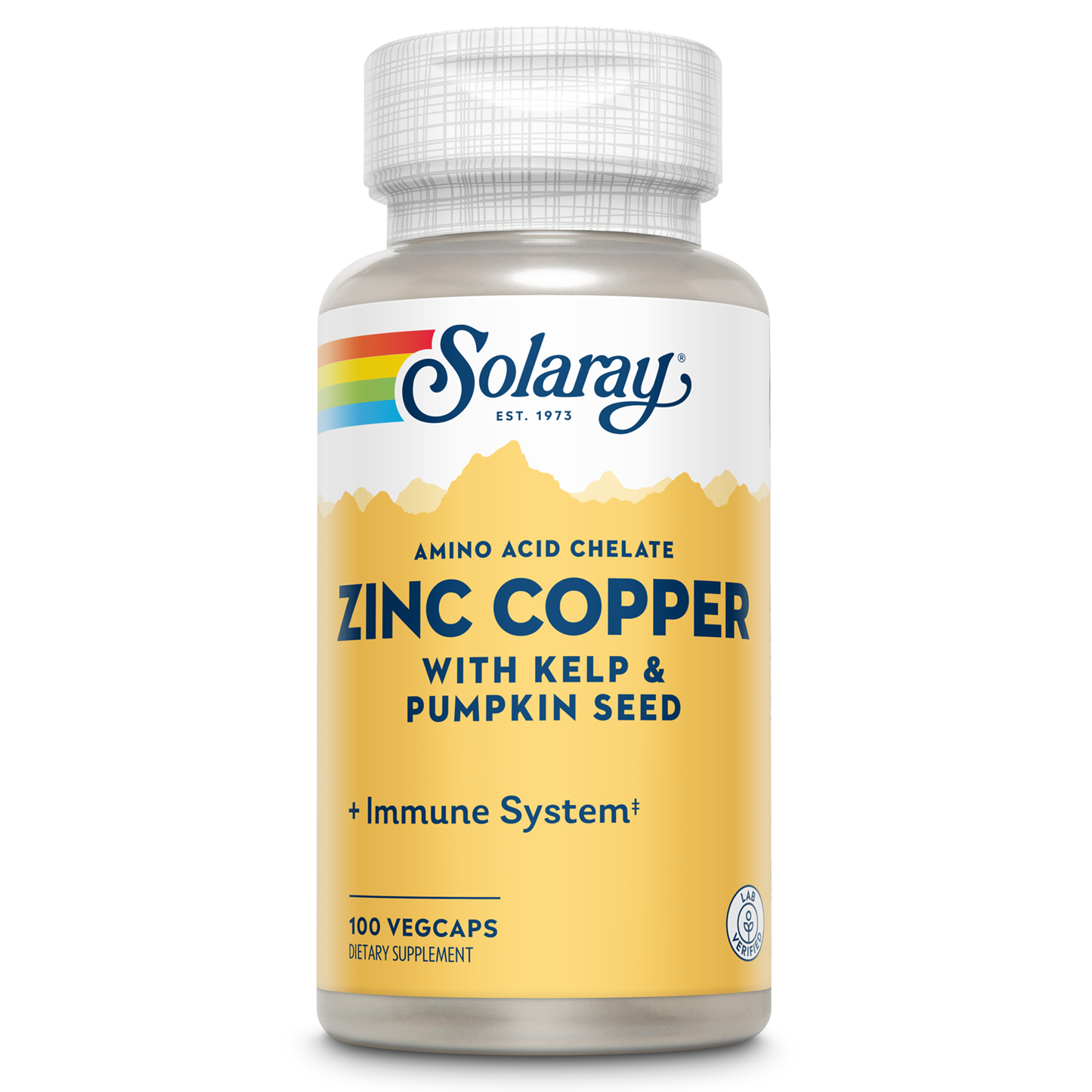 Solaray Zinc Copper Amino Acid Chelates | Healthy Cellular, Heart & Thyroid Function Support w/ Pumpkin Seeds & Kelp | Non-GMO & Vegan | 100 VegCaps