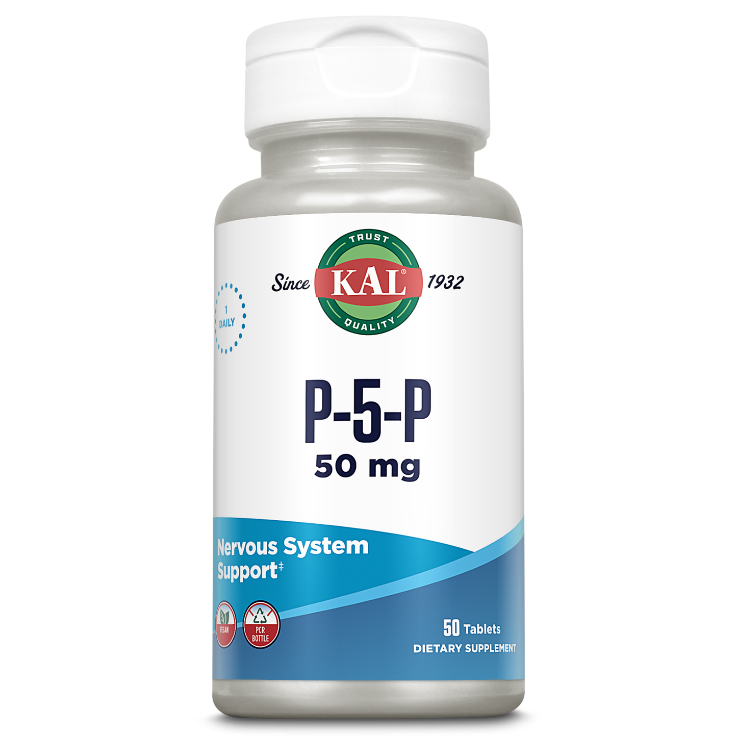 KAL P-5-P Activated Vitamin B6 | Healthy Red Blood Cell Synthesis & Nerve Function Support | Enteric Coated | 50 Tablets