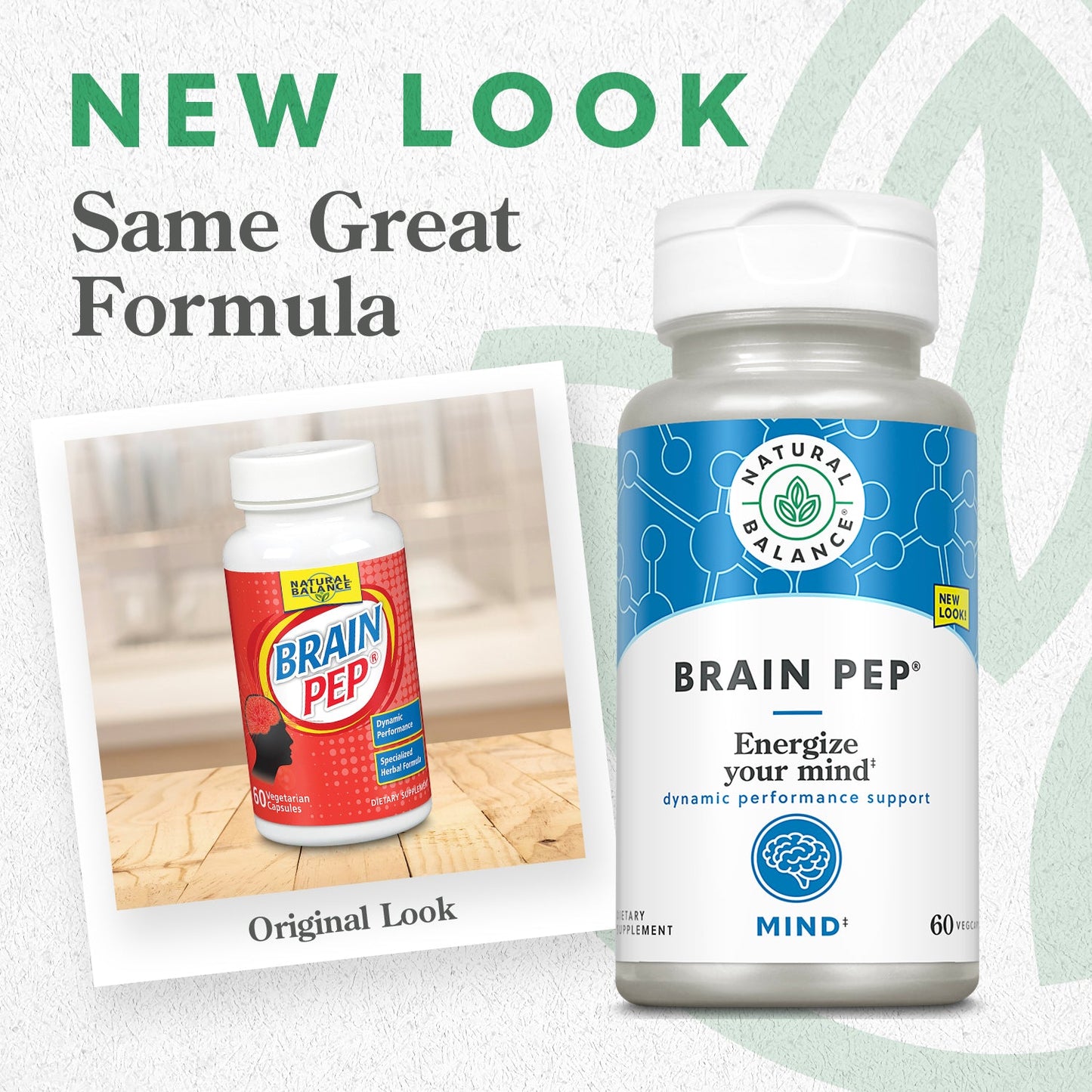 Natural Balance Brain Pep | Brain Function Supplement with Ginkgo Biloba, Kola Nut | Helps Support Improved Memory, Focus & Mental Clarity | 60 Capsules