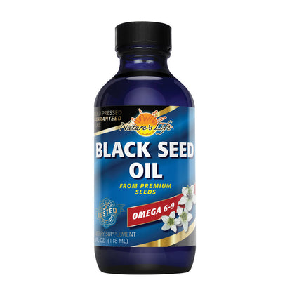 Nature's Life Black Seed Oil, Pure | Immune, Digestion & Heart Function Support | Hair & Skin Health | 4oz, 24 Serv.