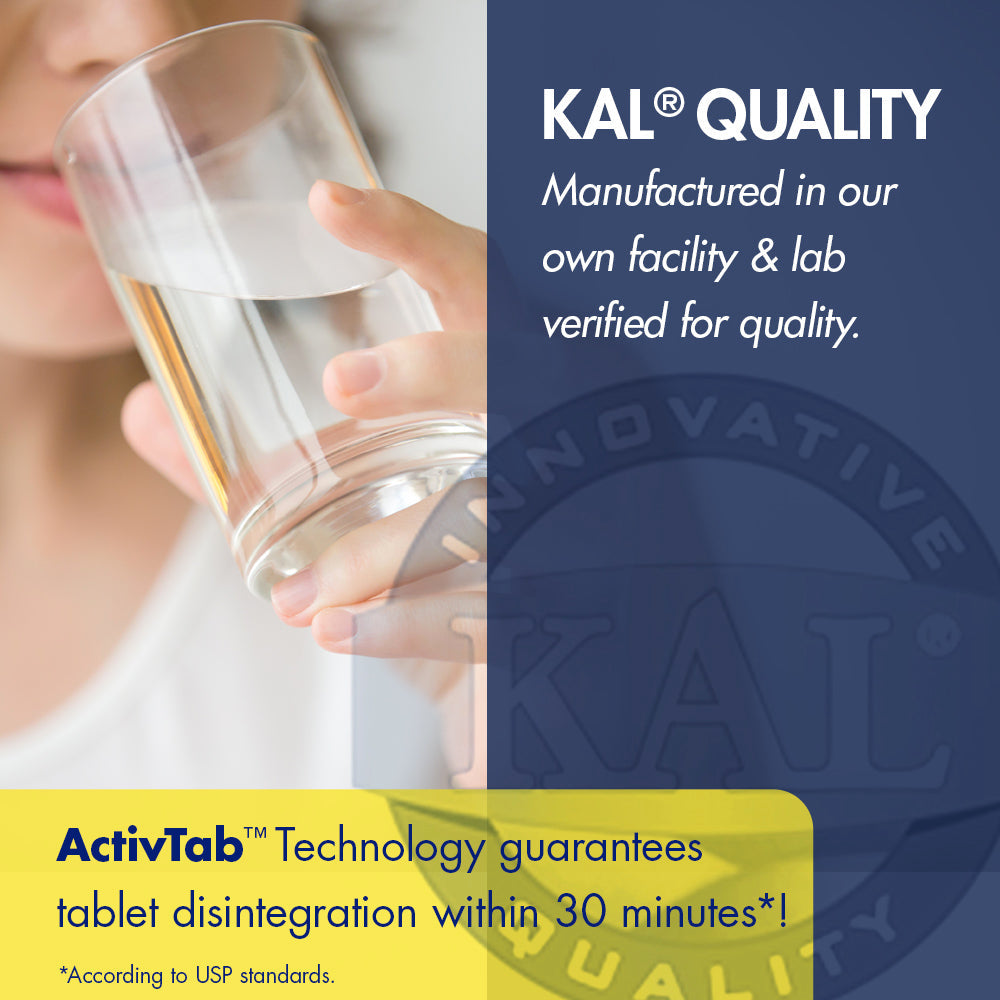 KAL Dolomite | Natural Calcium and Magnesium Source | Fast-Acting Formula for Healthy Teeth, Bones & Heart Function Support | 500 Tablets