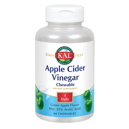 KAL Apple Cider Vinegar Chewable 500mg | Healthy Weight Management, Digestion & Cleansing Support | Green Apple Flav | 60ct