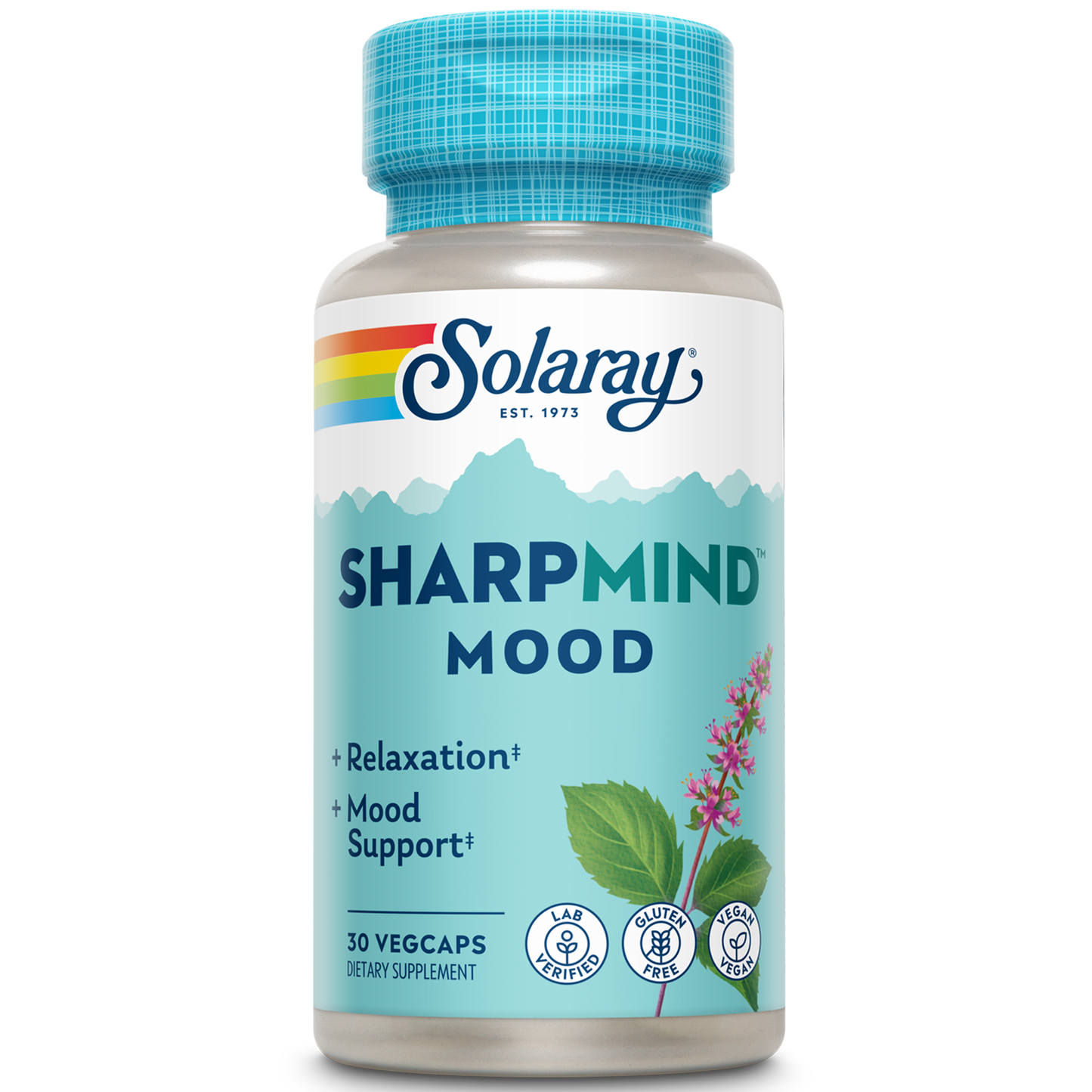 Solaray SharpMind Mood Support Supplement, Nootropic for Relaxation and Stress Relief, Zembrin, Holy Basil, Lithium Orotate 5mg, Organic Reishi Mushroom, 60 Day Guarantee, 30 Servings, 30 VegCaps