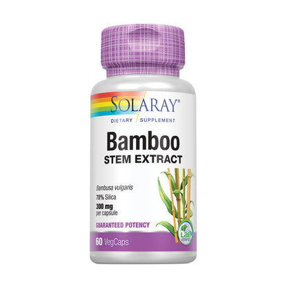 Solaray Bamboo Stem Extract 600mg | Healthy Hair, Skin, Nails, Bones & Connective Tissue Support | Non-GMO, Vegan & Lab Verified | 60 VegCaps