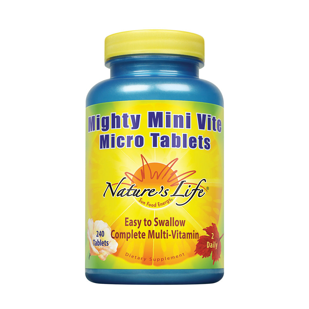 Nature's Life Mighty Mini Vite Complete Daily Multivitamin No Iodine or Iron Easy to Swallow 240 Micro Tablets