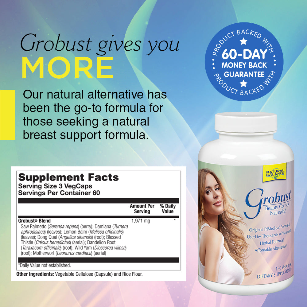 Natural Balance Grobust | Herbal Supplement | Natural Alternative | 180 Capsules