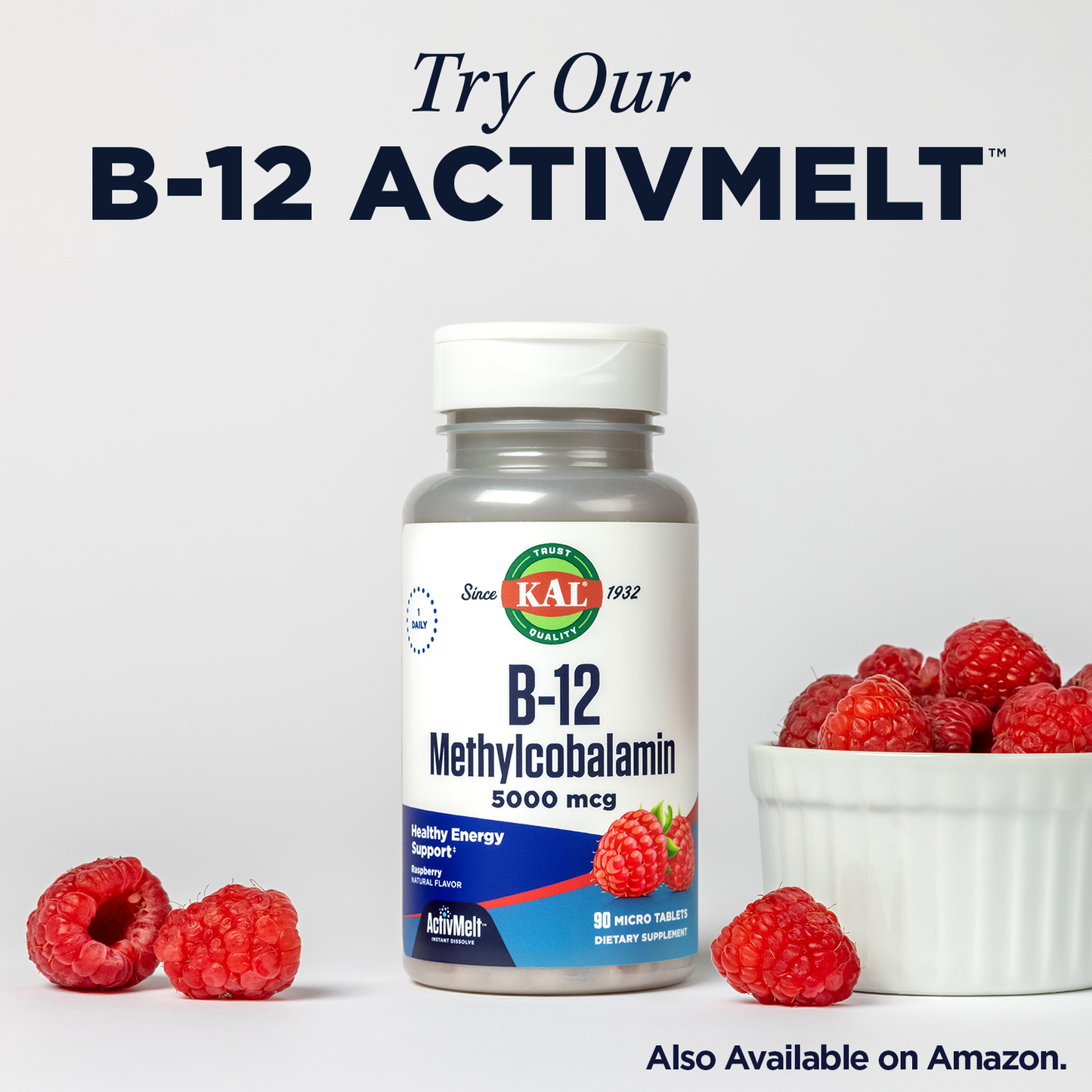 KAL B-100 Complex - Sustained Release Vitamin B Complex - Healthy Energy Support with Natural Support Base and Fresh Minty Coating - Vegetarian - 60 Day Guarantee - 120 Servings, 120 Tablets