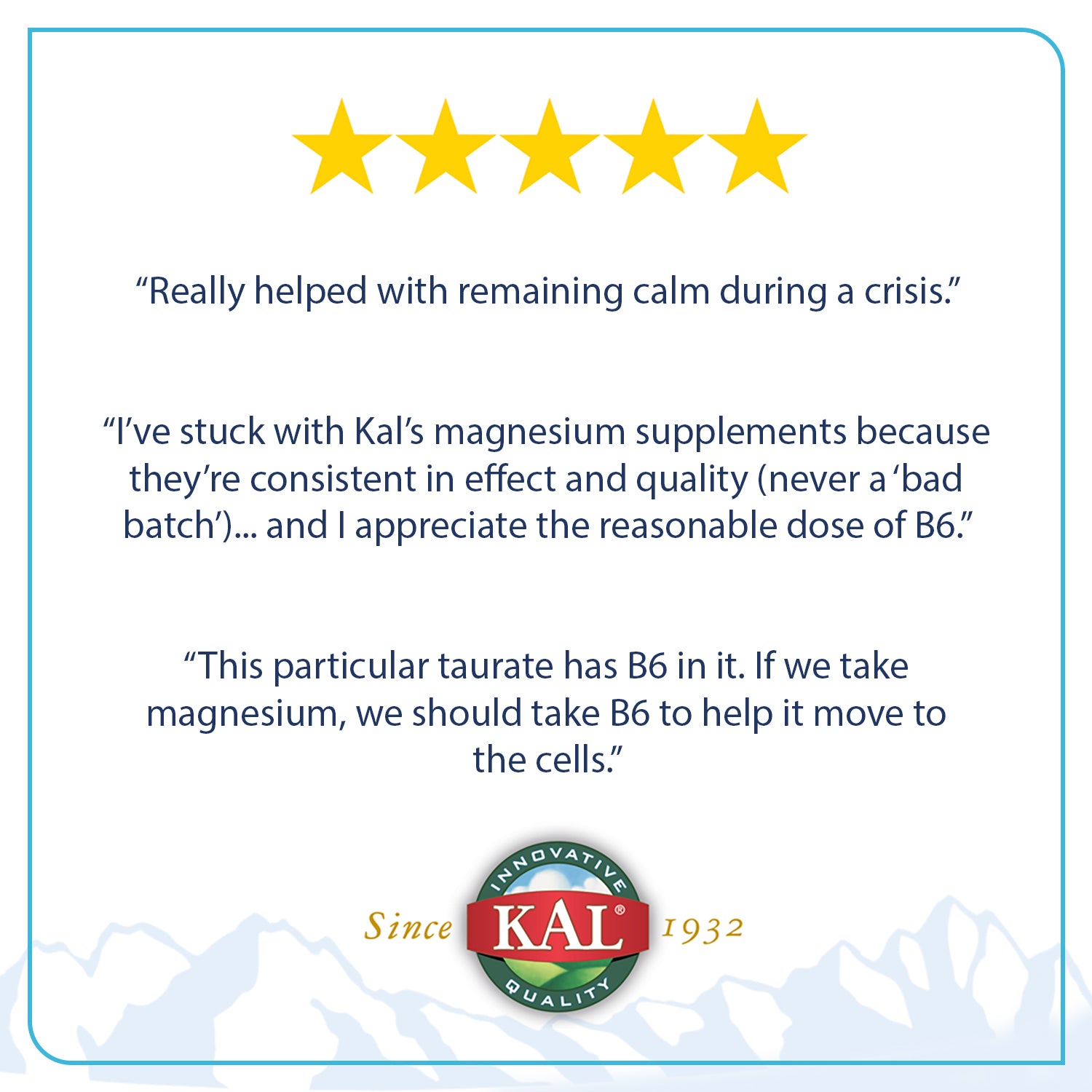 KAL Magnesium Taurate Plus 400mg w/ Coenzyme B6 Highly Bioavailable