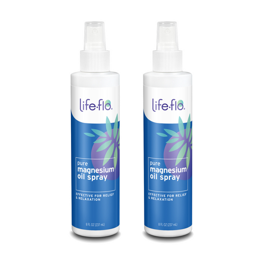 Life-flo Magnesium Oil Night Spray, Soothing Magnesium Spray w/ Magnesium Chloride from Zechstein Seabed and Lavender Oil, Calms and Relaxes Body and Mind, 60-Day Guarantee, Not Tested on Animals (8 Fl Oz (Pack of 2))