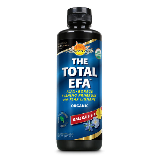 Nature's Life The Total EFA, Vegetarian & Organic | Omega 3-6-9 from Flax, Borage & Evening Primrose | 32 Serv, 16 FL OZ